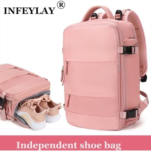 Women Backpack 15.6inch Teenage girl USB charging Laptop Backpack Independent Shoe bag travel Business Backpack outdoor Backpack