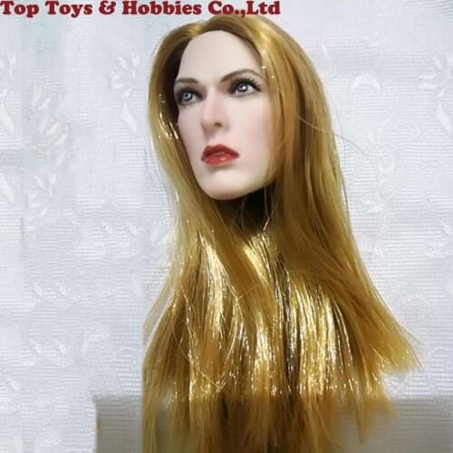 1:6 Scale Female Girl Woman Head Sculpt Brown Hair Biohazard Alice Blond Female Head Sculpt For PH Jiaodoll Action Figure