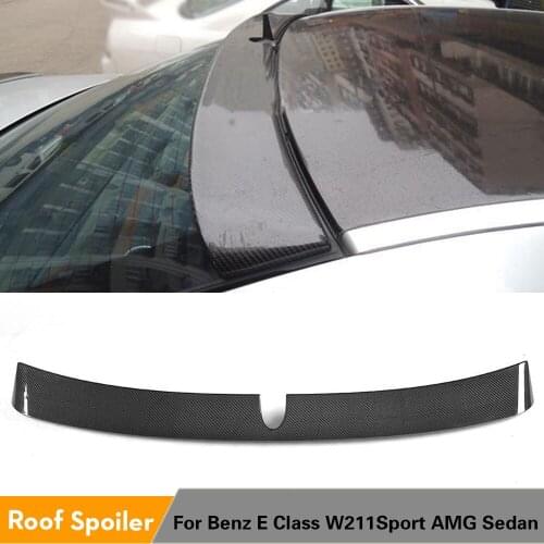 Carbon Fiber Rear Boot Wing Roof Spoiler For Mercedes Benz W211 E Class E300 E430 E55 E63 AMG Sedan 4 Door 02-08 FRP Unpainted