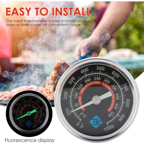 0-1000F Oven Thermometer Clear Dial Scale Temperature Tester Stainless Steel Barbecue Oven Fluorescence Visible At Night