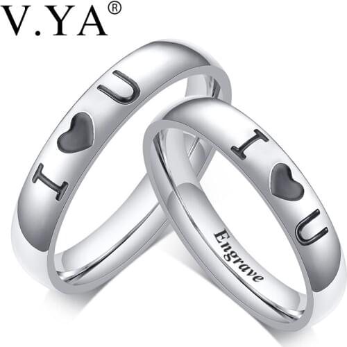V.YA High Quality ring for women Stainless Steel siliver color Rings For Lover Wedding Anniversary Promise Jewelry Engagement
