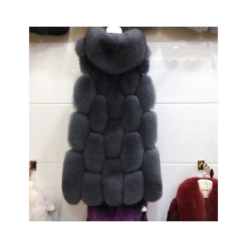 New Coming Warm Frosted Color Women Coat Comfortable Thick Outwear Hood Fox Fur Coat Fashion High Quality Real Fox Fur Vest