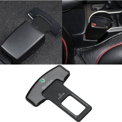 1/2Pcs Metal Car Interior Seat Belt Clip Safety Belt Plug For Skoda Octavia 2 3 A7 Rapid Kodiaq Fabia Superb Kamiq