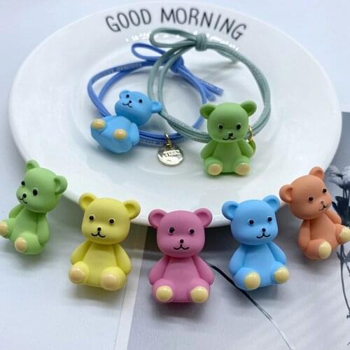 10Pcs Rubber Perforated Bear Bead DIY Craft Necklace Jewelry Ornament Materials Arts Hair Accessories Punk Clothes Plastic Beads