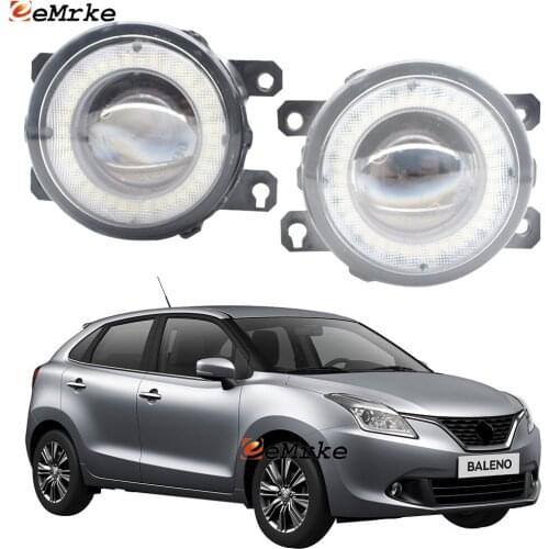 2 Pieces Car LED Lens Fog Lights Assembly Angel Eye DRL Daytime Runinng Light Lamp for Suzuki Baleno 2015 2016 2017 2018