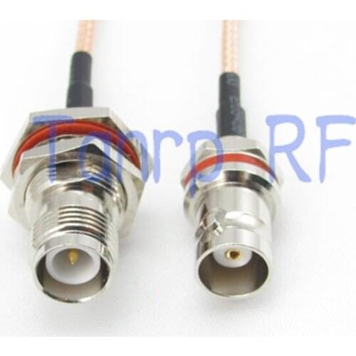 20inch mini BNC female nut bulkhead to RP TNC female RF adapter connector 50CM Pigtail coaxial jumper cable RG316 extension cord