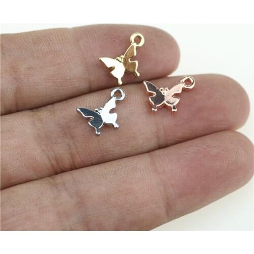 20pcs 10mm Butterfly Zinc Alloy Women Charms Whleesales Necklace,Earring Bracelet Jewelry DIY Handmade 3 colors