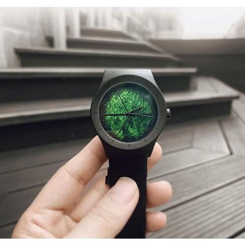 2021Enmex Graffiti special design wristwatch colour dail creative design leaf vein cool fashion quartz clock men watch