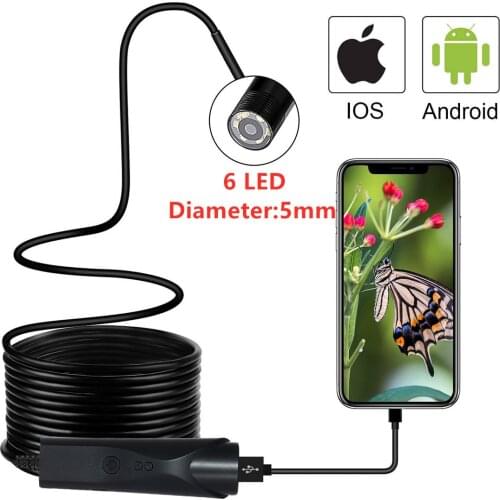 3.9mm/5.5mm HD Lens Wifi Endoscope Camera For Cars Android Iphone iOS 1080P IP67 Waterproof Wireless Borescope With 6 LED