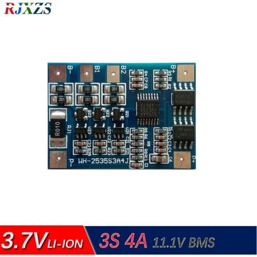 3S 4A lipo lithium Polymer BMS/PCM/PCB battery protection board for 3 Packs 18650 Li-ion Battery Cell w/balance