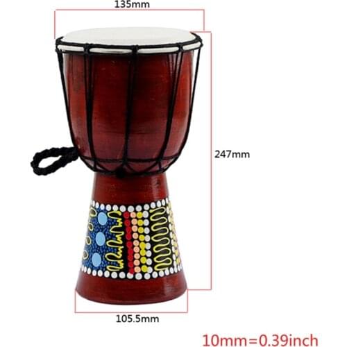 5 Inch African Bongo Congo Djembe Drum Wooden Faux Goatskin Musical Instrument Drop Shipping