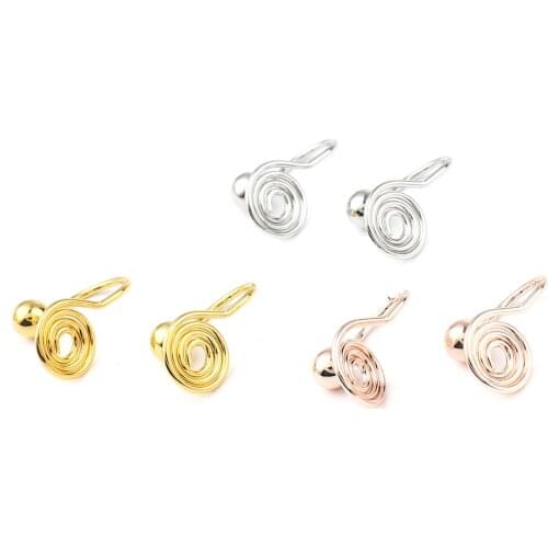 6PCs Copper Ear Clips Earrings Metal Women Party Club Mosquito Coil Holder Earrings Statement Fashion Jewelry Gifts 15mm x 8mm