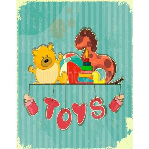 TOYS LARGE METAL TIN SIGN POSTER WALL PLAQUE