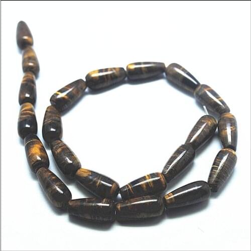 22pcs/lot yellow tiger eye stone beads accessories top fashion beads for mens jewelry decoration size 8x18mm