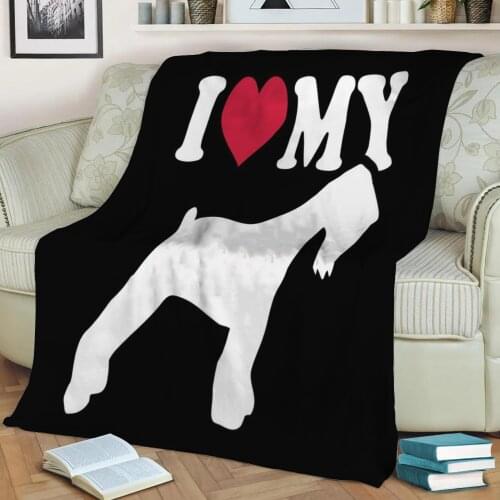 Black Russian Terrier Flannel Throw Blanket 3D Printed Keep Warm Sofa Child Blanket Home Decor Textiles Dream Family Gift