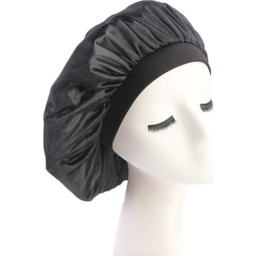 Womens Satin Solid Sleeping Hat Night Sleep Cap Hair Care Bonnet Nightcap for Women Men Unisex Cap