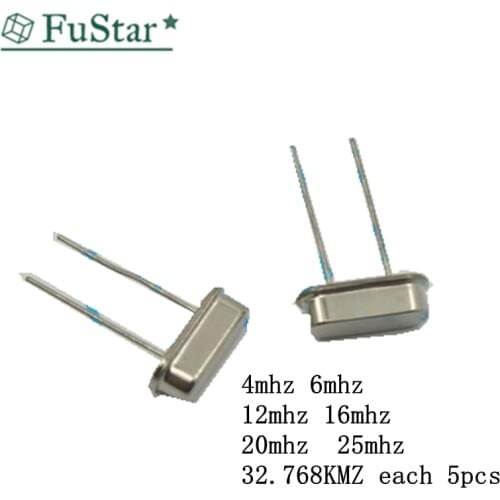 HC-49S Crystal Oscillator Electronic Kit Resonator Ceramic Quartz Resonator hc-49 DIP 7 kinds X 5pcs 32.768K 4 8 12 16 20 25 MHZ