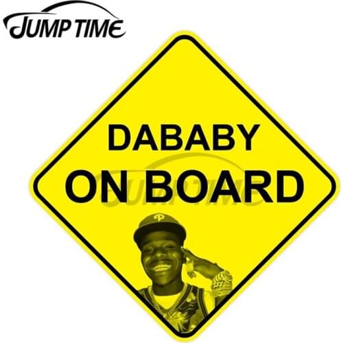 JumpTime 13 x 13 cm Da Baby on Board Vinyl Car Stickers Personality Windshield Motorcycle Helmet Occlusion Scratch Trunk Decal