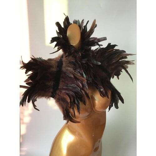 Carnival Burlesque Costume Gothic Feather Wrap Feather Shawl Shrug