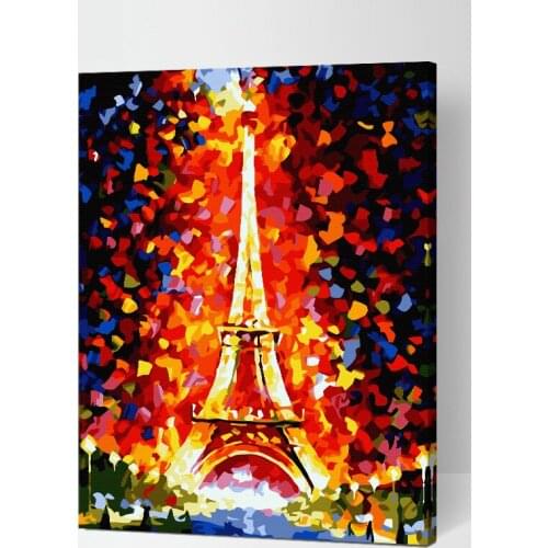 MaHuaf-X027 France Eiffel Tower style 40x50cm Framed DIY oil painting by numbers on canvas hand painted picture home decoration