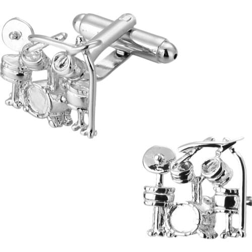 Mens shirts Cufflinks high-quality copper material Music lovers silvery drum Cufflinks 5 pairs of packaging for sale