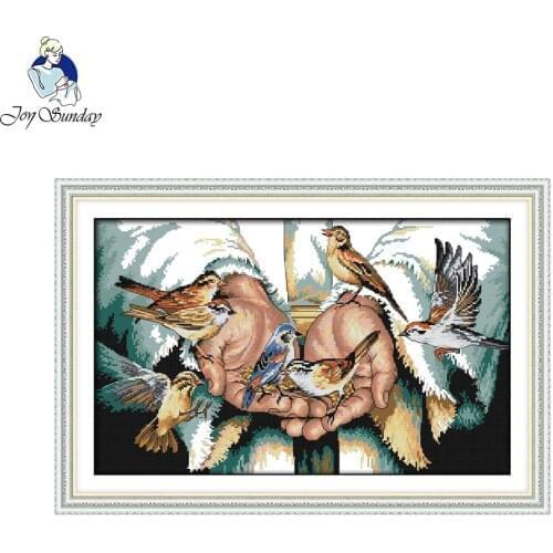 Joy sunday figure style With love in the hands embroidery kits stamped cross stitch kits for christmas embroidery patterns