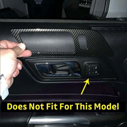 Carbon Fiber Interior Door Handle Frame Trim Sticker Fit for Ford Mustang 15-19