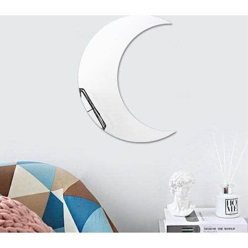 Moon Mirror Boho Wall Sticker Large Decor for Urban Living Room Apartment Bedroom