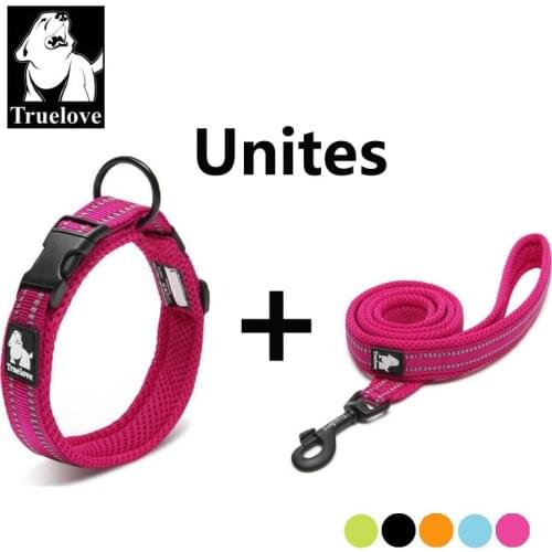 Truelove Easy On Pet Dog Collar And Leash Set Nylon Adjustabele Collar Dog Training Leash Reflective Pet Supplies Dropshipping