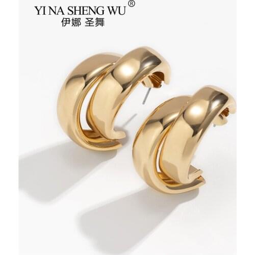 New Earrings For Women Multiple Trendy Round Geometric Earrings Statement Earrings Punk Fashion Party Jewelry Gifts Accessories