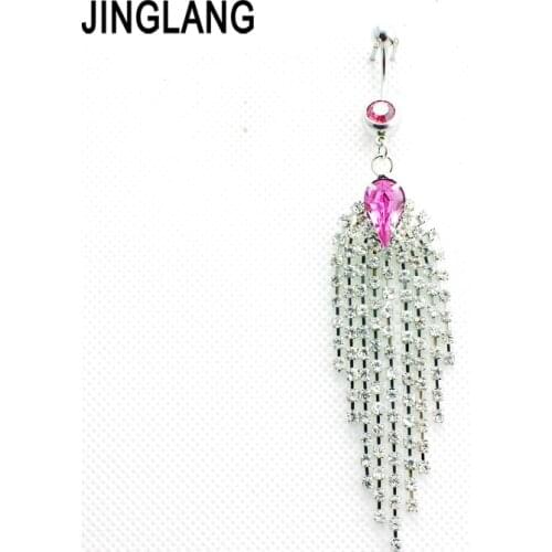 Wholesale Fashion Belly Button Rings Crystal Rhinestone Peacock Dangle Navel Body Piercing Jewelry Free Shipping