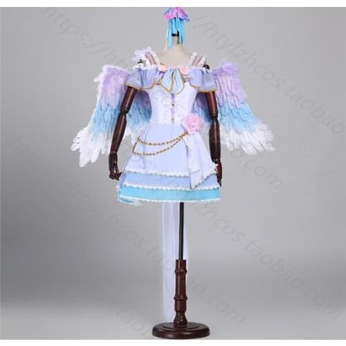 Love live White Day Dress Koizumi Hanayo White Valentines Day Cosplay Costume dress+phone props+headband A