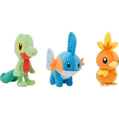 Torchic Treecko Mudkip Ash Ketchum plush cute Anime chick Claw machine doll soft high quality toys