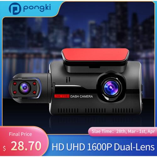 Pongki X4 Ultra Wide-Angle Dual Lens Dash Cam HD Night Vision Wifi APP GPS Car DRV Camera 24H Parking Monitoring Cam Recorder