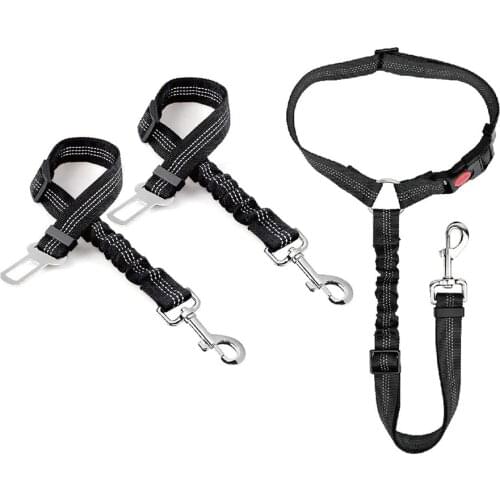 Dog Cat Safety Seat Belt Strap Car Headrest Restraint Adjustable Nylon Dog Vehicle Seatbelts for Harness Collar Pet Supplies