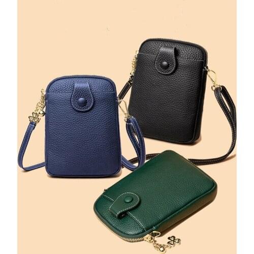 Luxury Genuine Leather Womens Small Bags Womens Crossbody Bags Purse Clutch Phone Wallet Mini Shoulder Bag