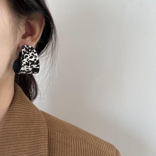 New Retro Temperament Leopard Design Earrings for Women Girls Exaggerated Vintage Big Earring Female Party Punk Jewelry Gifts