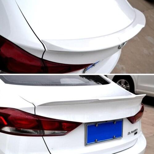 For Hyundai Elantra car spoiler 2015 16 17 18 ABS plastic Rear Wing Primer Color Rear lip trunk spoiler Elantra tail accessories