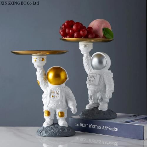 Light Luxury Tray Fruit Tray Nordic Snack Tray Home Living Room Fruit Tray Creative Astronaut Spaceman Fruit Tray Decoration