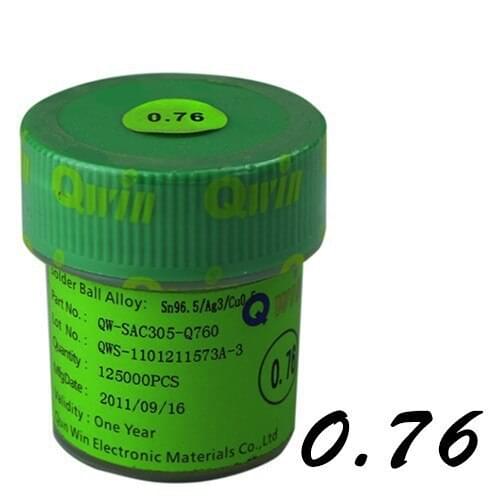 Lead-free 0.76mm 125k/bottle soldering balls welding balls for BGA reballing