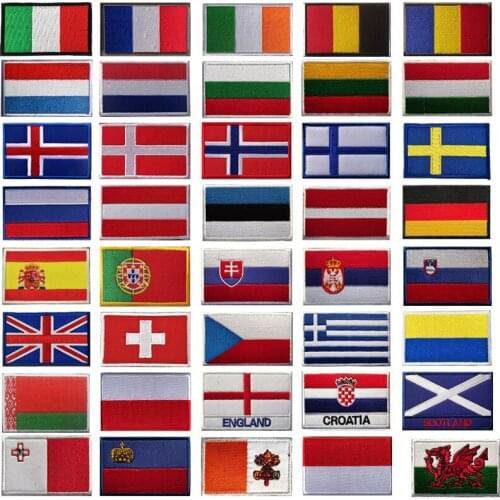 Embroidery European national flags patches,embroidery flag badge armband patch cloth pasted national flag appliques A218142