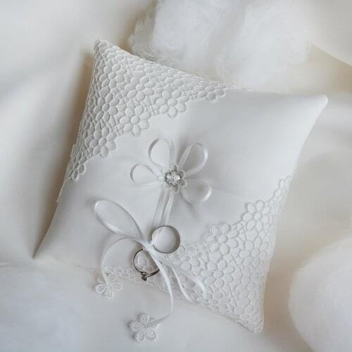 Top Quality Wedding Ring Pillow Cushion Hollow out flowers bow pillows Engagement Party supplies DIY decoration accessories
