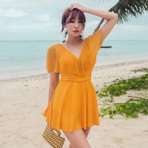 Womens Swimwear 2021 Korean Swimsuit Plus Size Ladies Fused Swim Bathing Suit 5XL One Piece Tankinis Solid Monokini Beach Wear