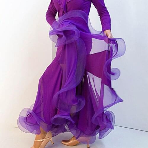 2021 New S9018 Latin Dance Skirt Women Dress Yarn Puffy Latin Dance Skirt for Ballroom Belly Dancing Performamnce