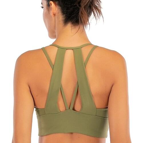 Zhangyunuo Yoga Bra Women Fitness Padded High Impact Push Up Bras Backless Sports Crop Top Gym Workout Tank Top Active Wear