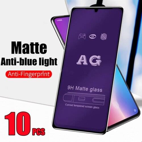 10pcs AG Matte Tempered Glass Guard Flim Anti-blue Light Screen Protector For iPhone 12 Mini 11 Pro Max XS XR X 8 7 6 Plus SE