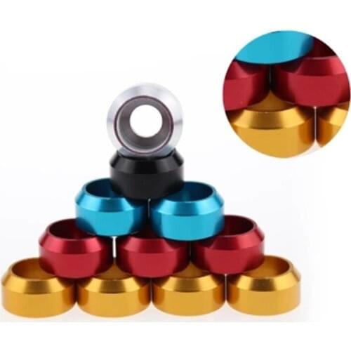 2Pcs M8 Crown shape Cup head Allen inner hexagon Washer Aluminum alloy color Gasket 20mm OD 10mm Thickness