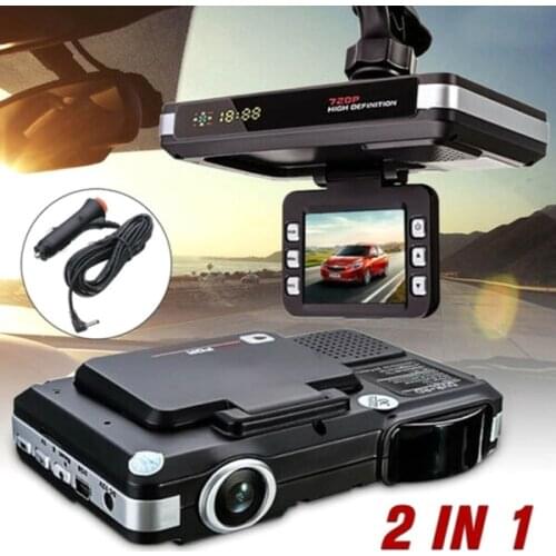 Radar Detector Car DVR 2 IN 1 Dashboard Camera 2.0 Inch LCD Display 720P HD Car Security Dash Cam Video Recorder Speed Detect
