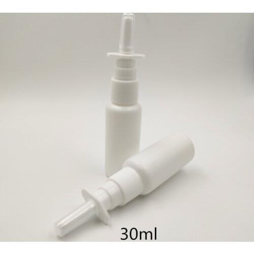 Free Shipping 10+2pcs/lot 30ml 1OZ white plastic HDPE nasal spray pump bottles, 1oz Plastic nasal sprayer bottles
