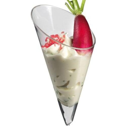 Free Shipping Party Wedding Festival Supplies, 45ml Reusable Tableware Dessert/Ice Cream/Cocktail Mini Cone, 100/Pack